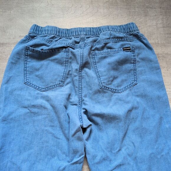 Rare Volcom Womens Jeans Pants Blue 100% Cotton Elastic Waist 8 - Picture 6 of 7